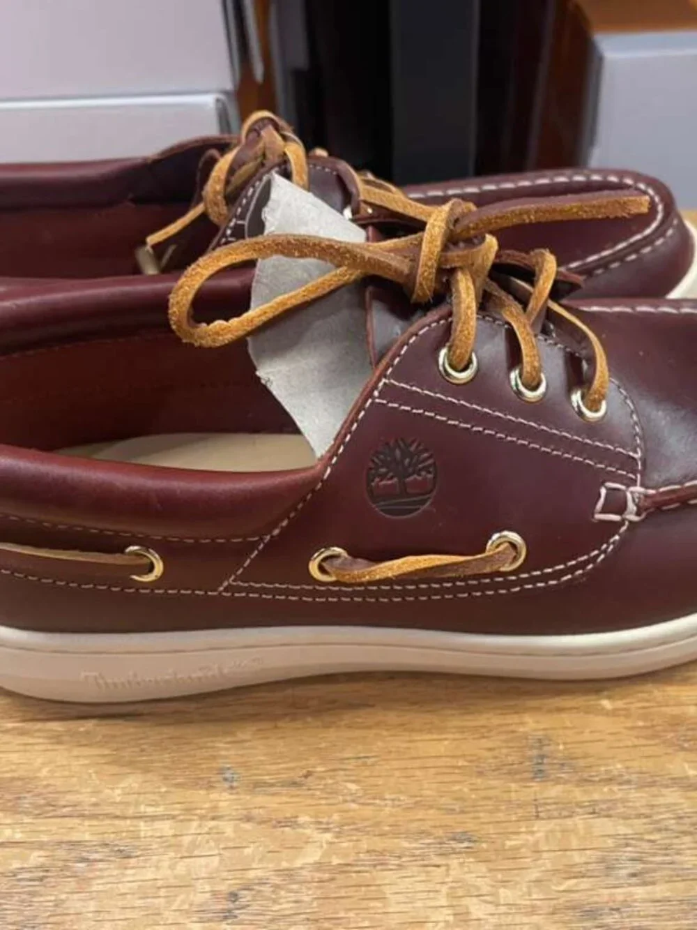 TIMBERLAND MEN'S PORTOFINO PIER BOAT SHOES BURGUNDY FULL GRAIN A6CXM-EIW